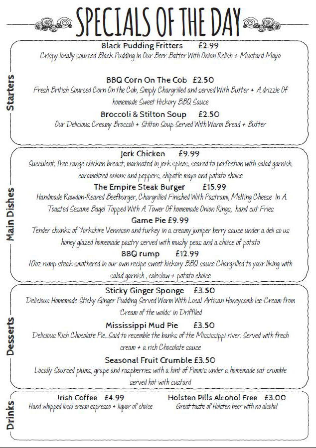 specials1610 The BOARD INN